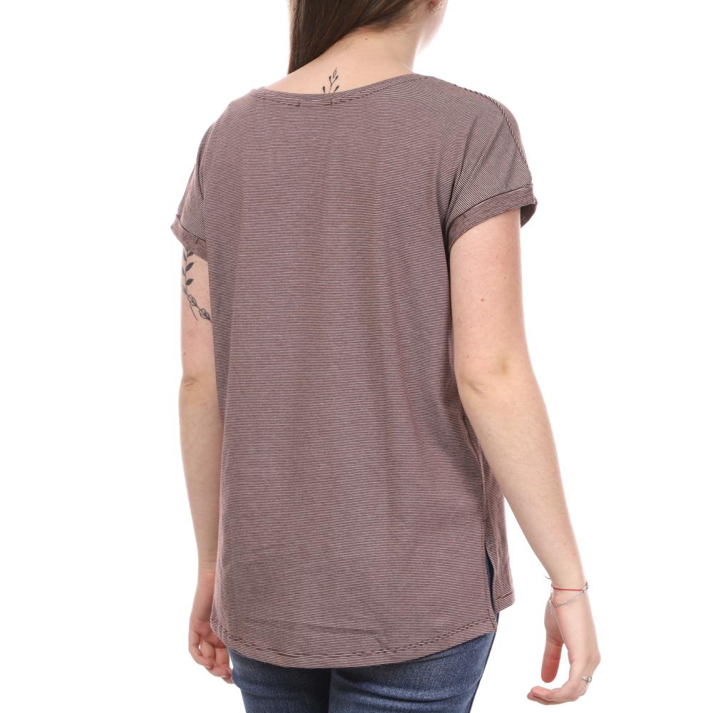 Teddy Smith T-shirt Rouge à rayures Femme Teddy Smith Topic