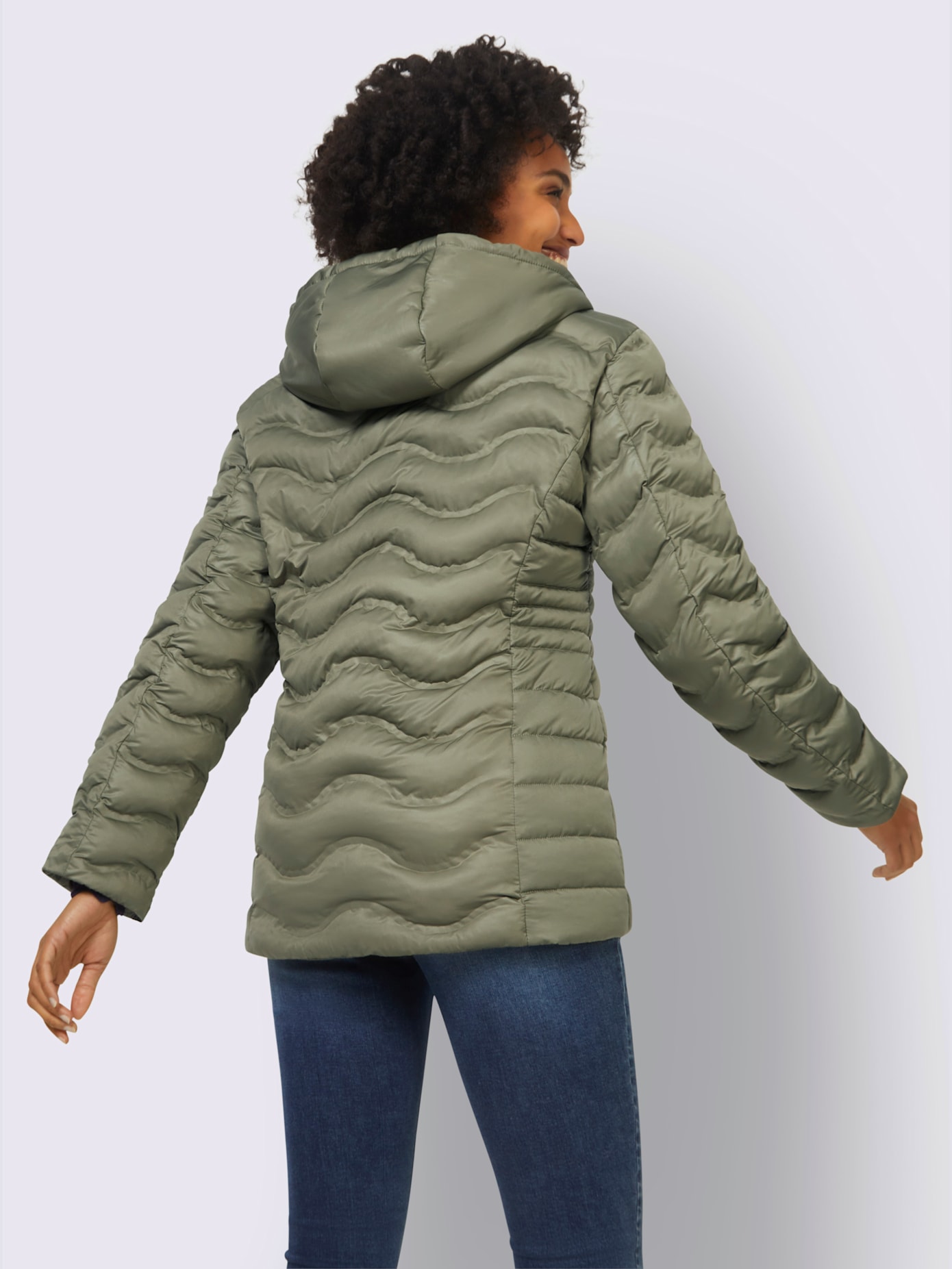 Veste d'extérieur capuche à coulisse et stoppeurs