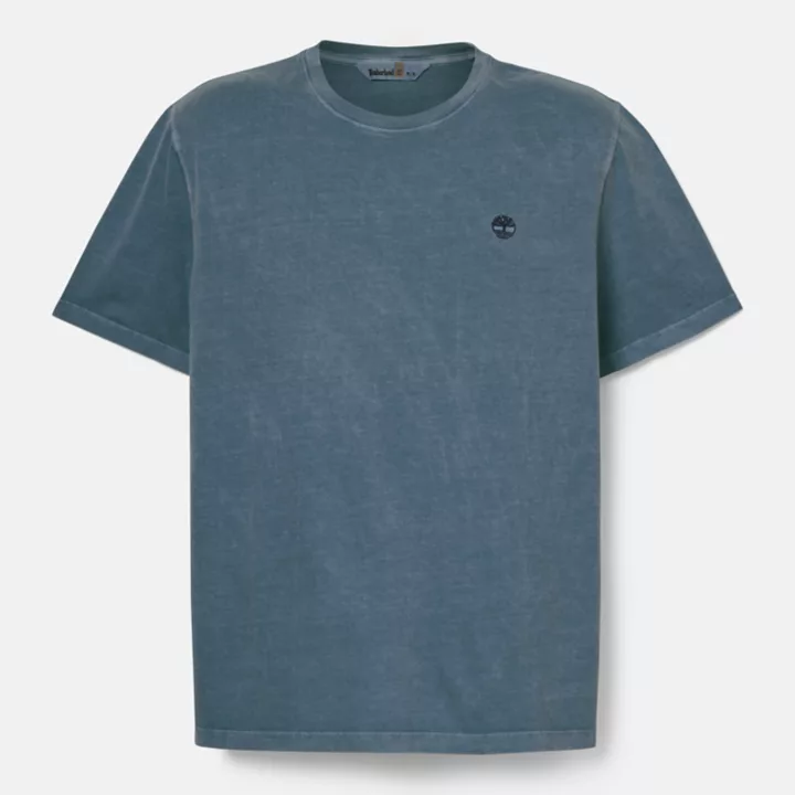 T-shirt teint en pièce pour homme en bleu marine