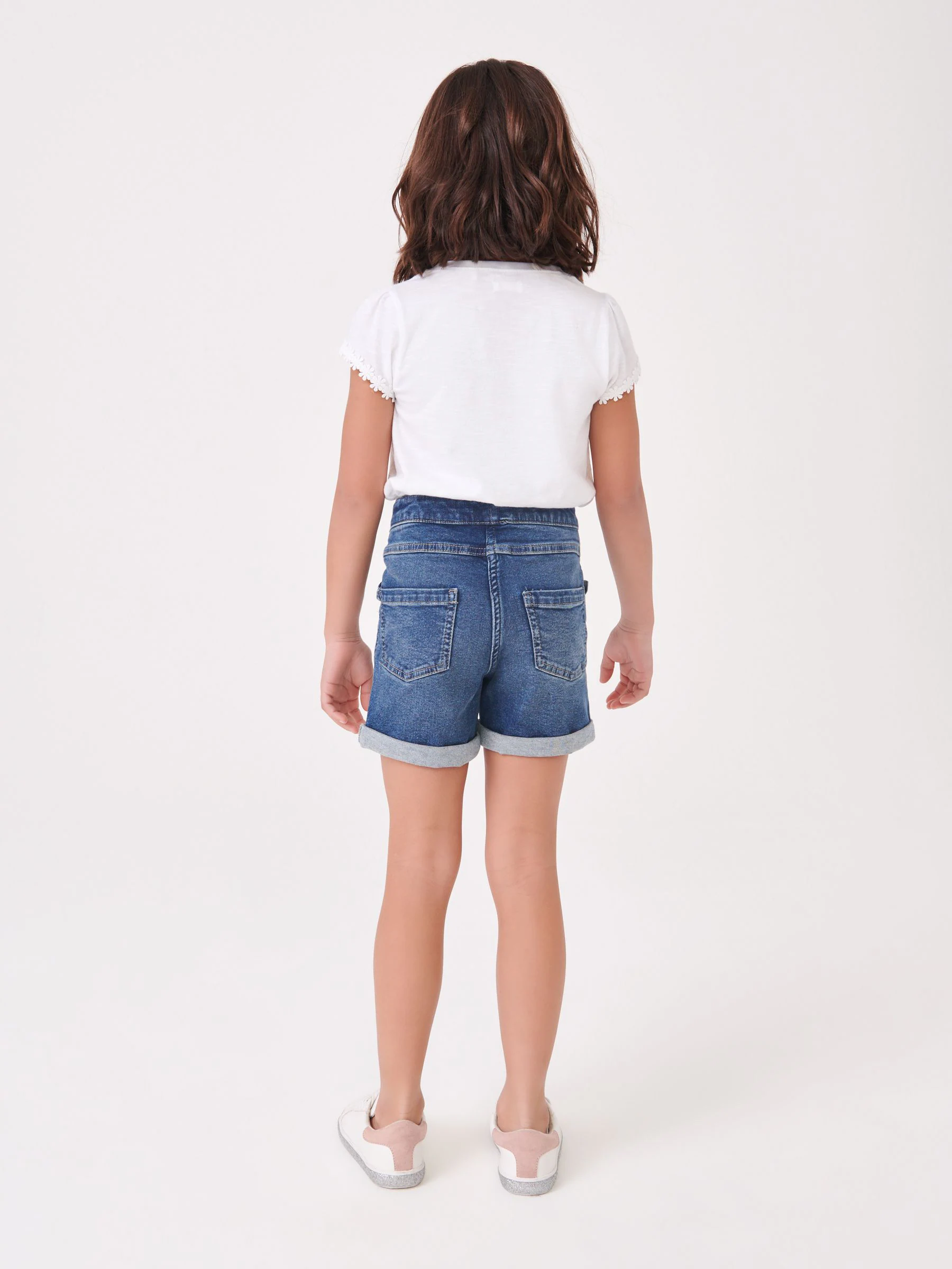 Wit - T-shirt met zakje en madeliefjesprint (1,5-16 jr)