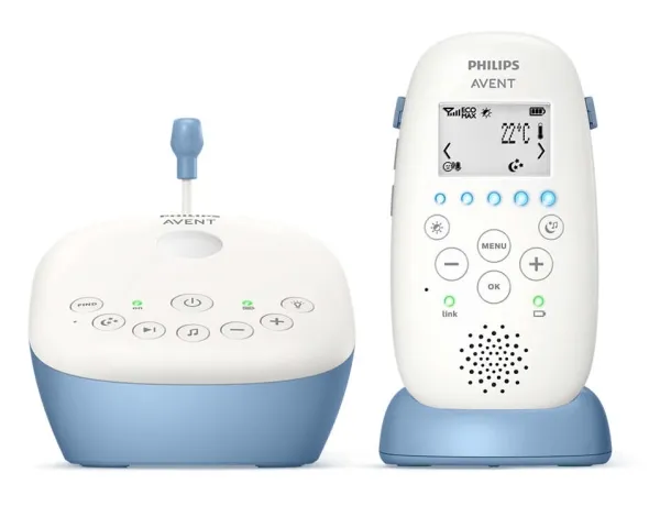 Philips AVENT SCD735/52, DECT babytelefon, 330 m, 330 m, Blå, Hvid, Batteri, Batteri