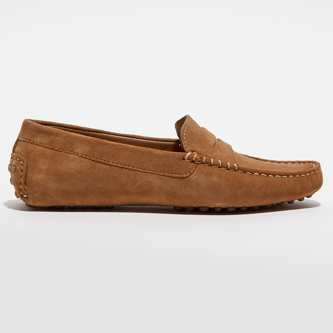 Loafers Mocassins en Velours de Cuir Jade noisette