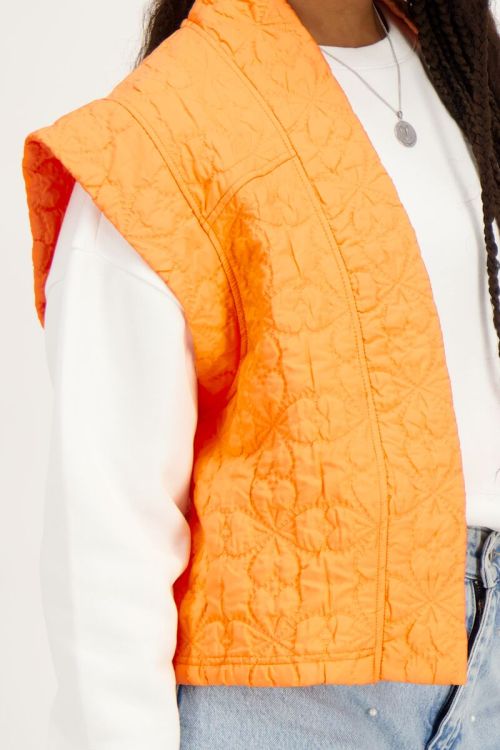 Oranje gewatteerd gilet