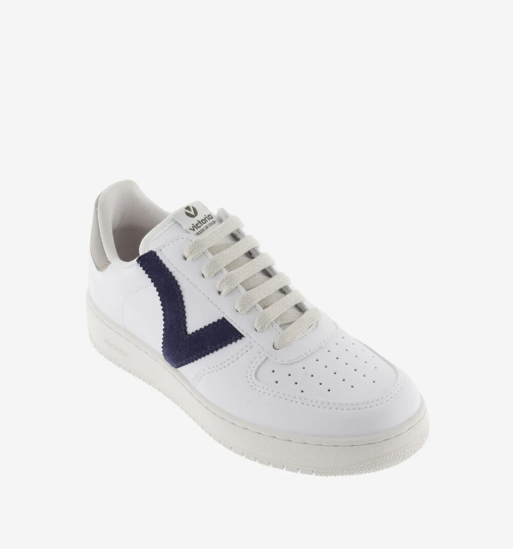 MADRID EFFET CUIR CONTRASTANT Baskets sport unisexe NAVY