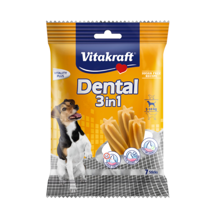Petisco dental 3 em 1 Vitakraft para cães de pequeno porte