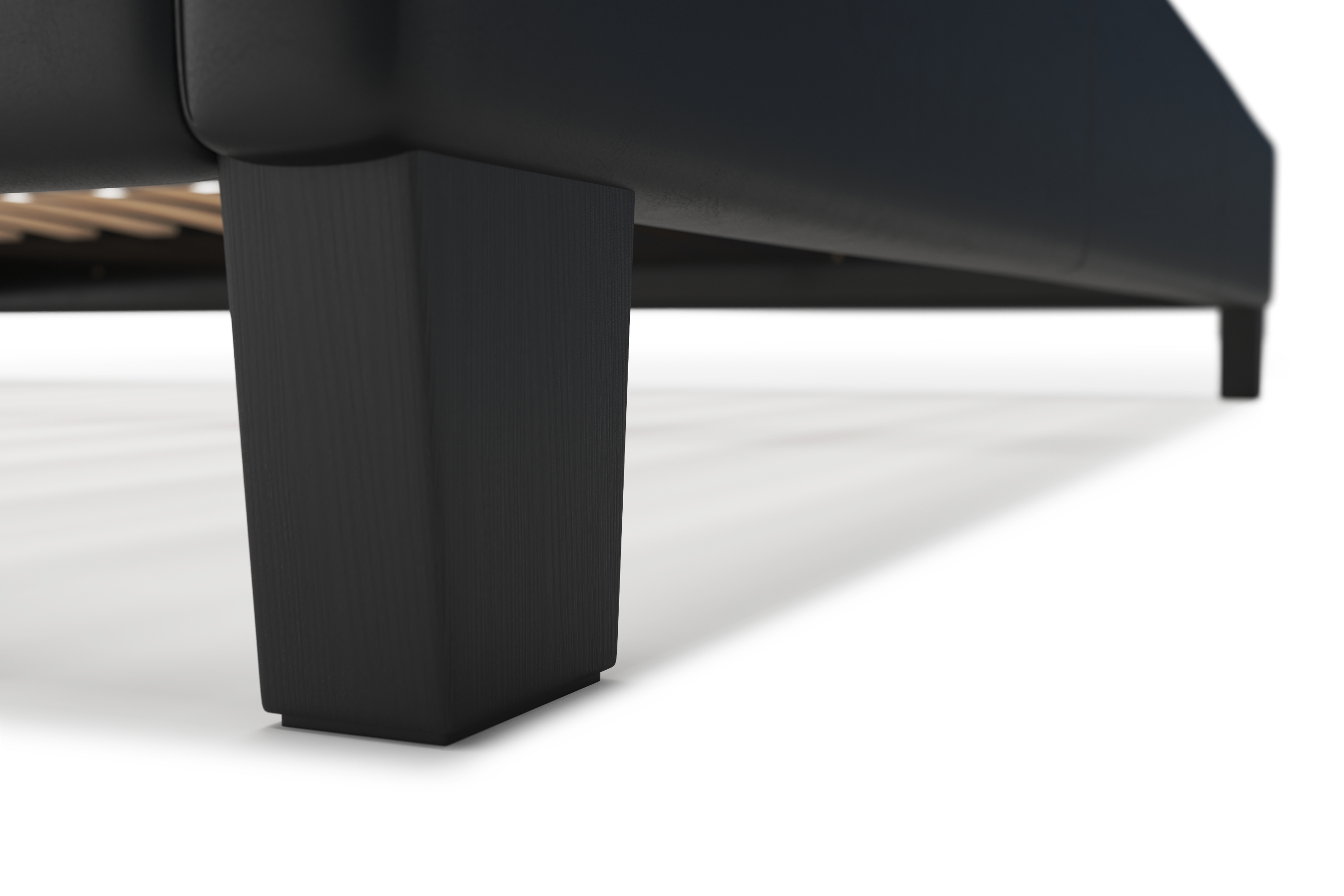 Lederbett DOZE 160 x 200 cm schwarz