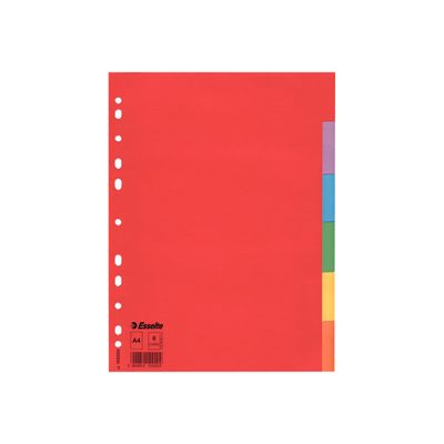 Esselte - Intercalaire 6 positions - A4 - carte recyclée colorée