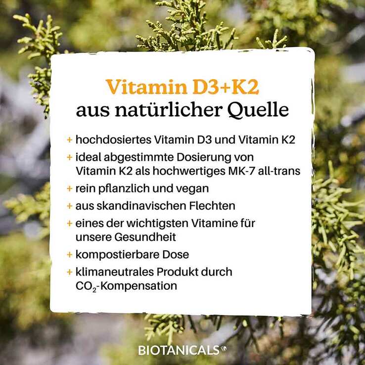 Biotanicals Vitamin D3 + K2 Kapseln, 150 St