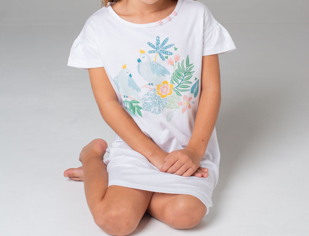 Chemise de nuit enfant-Jardin exotique