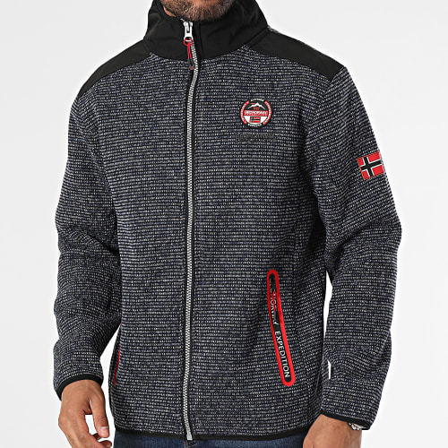 Veste Zippée Bleu Marine Chiné