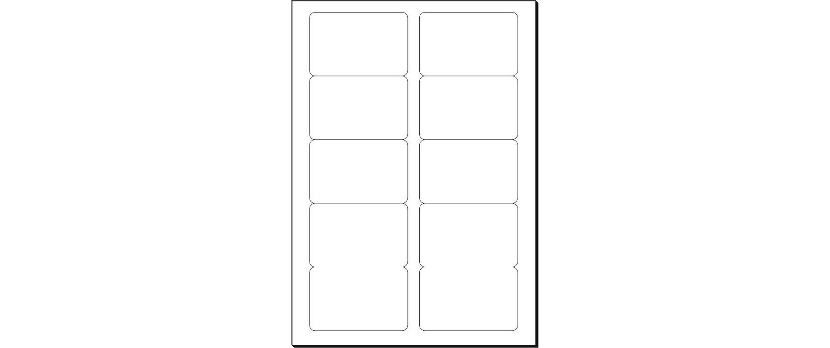 Visitenkarten-Etiketten mit runden Ecken, 10 Blatt, WeissBlanko-Visitenkarten zum Bedrucken