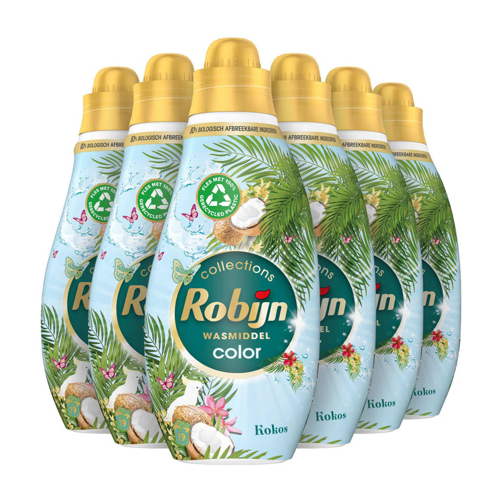 Lekker zomersvloeibaar wasmiddel Color Kokos - 6 x 19 wasbeurten - 114 wasbeurten
