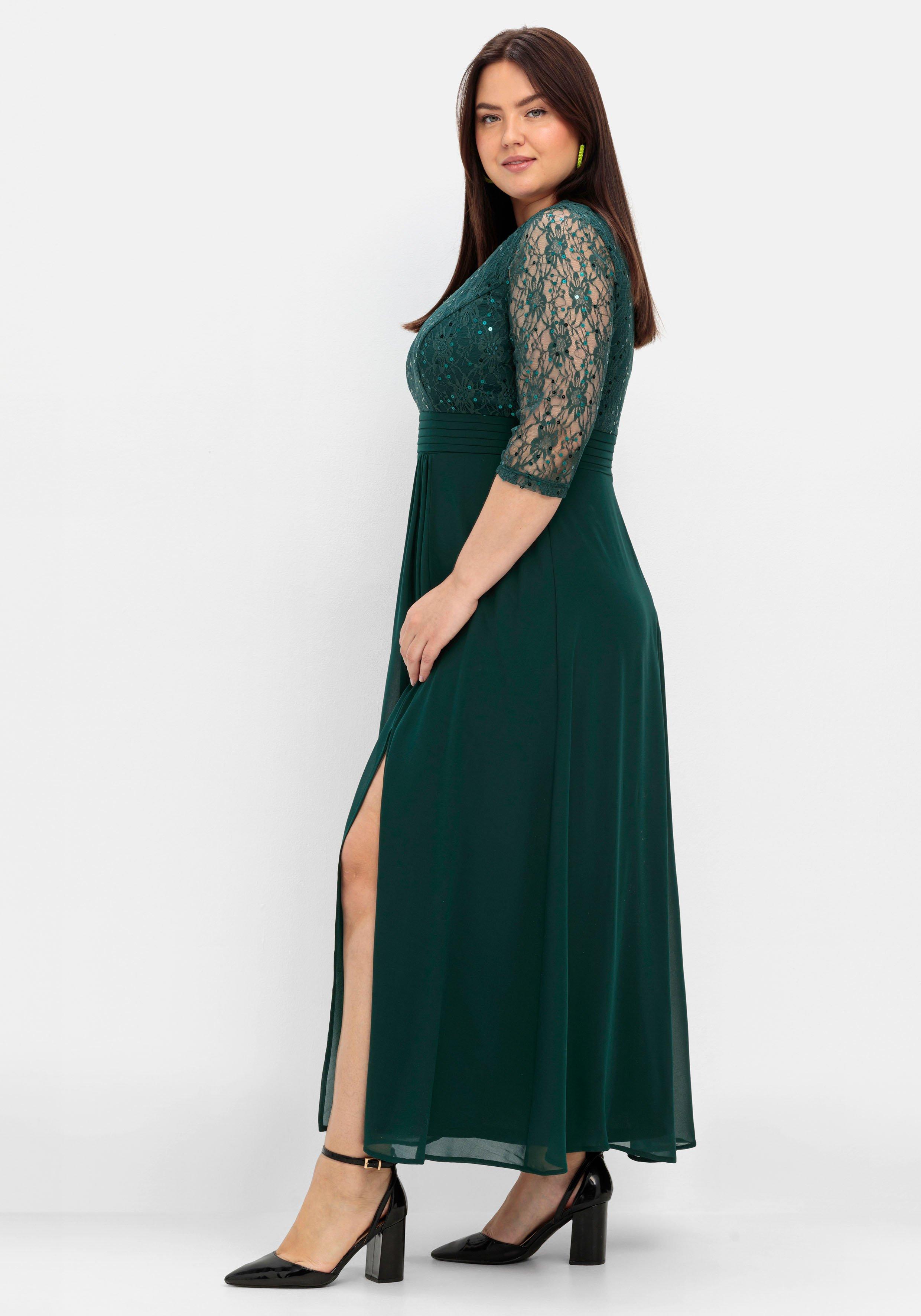 Abendkleid mit floraler Spitze