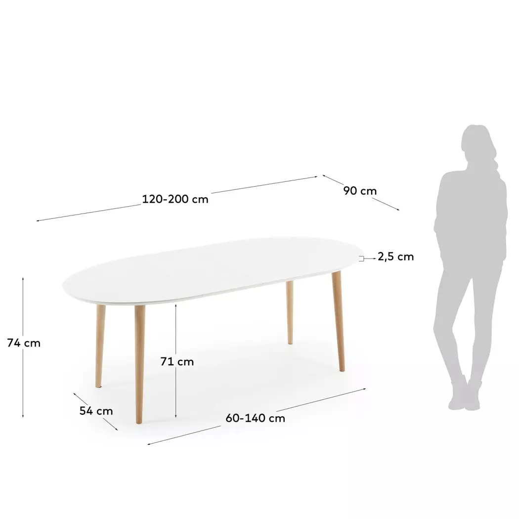 Esstisch mit Auszug Oakland 120/200 x 90 cm