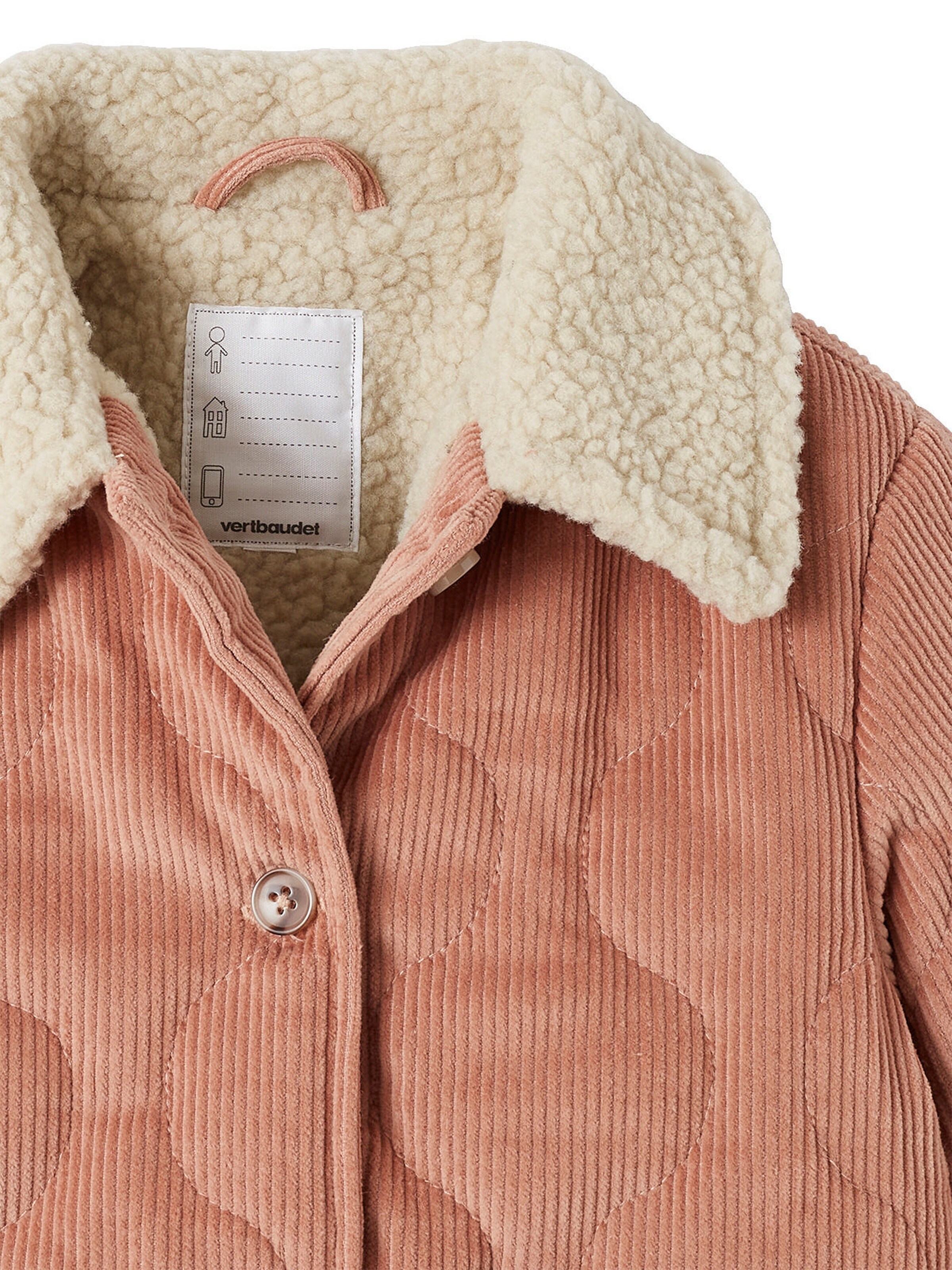 Vertbaudet Mädchen Cordjacke mit Fleecefutter blush