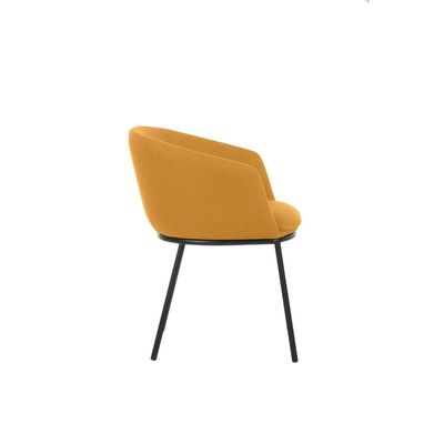 Fauteuil ARCO - 4 pieds métal - jaune safran