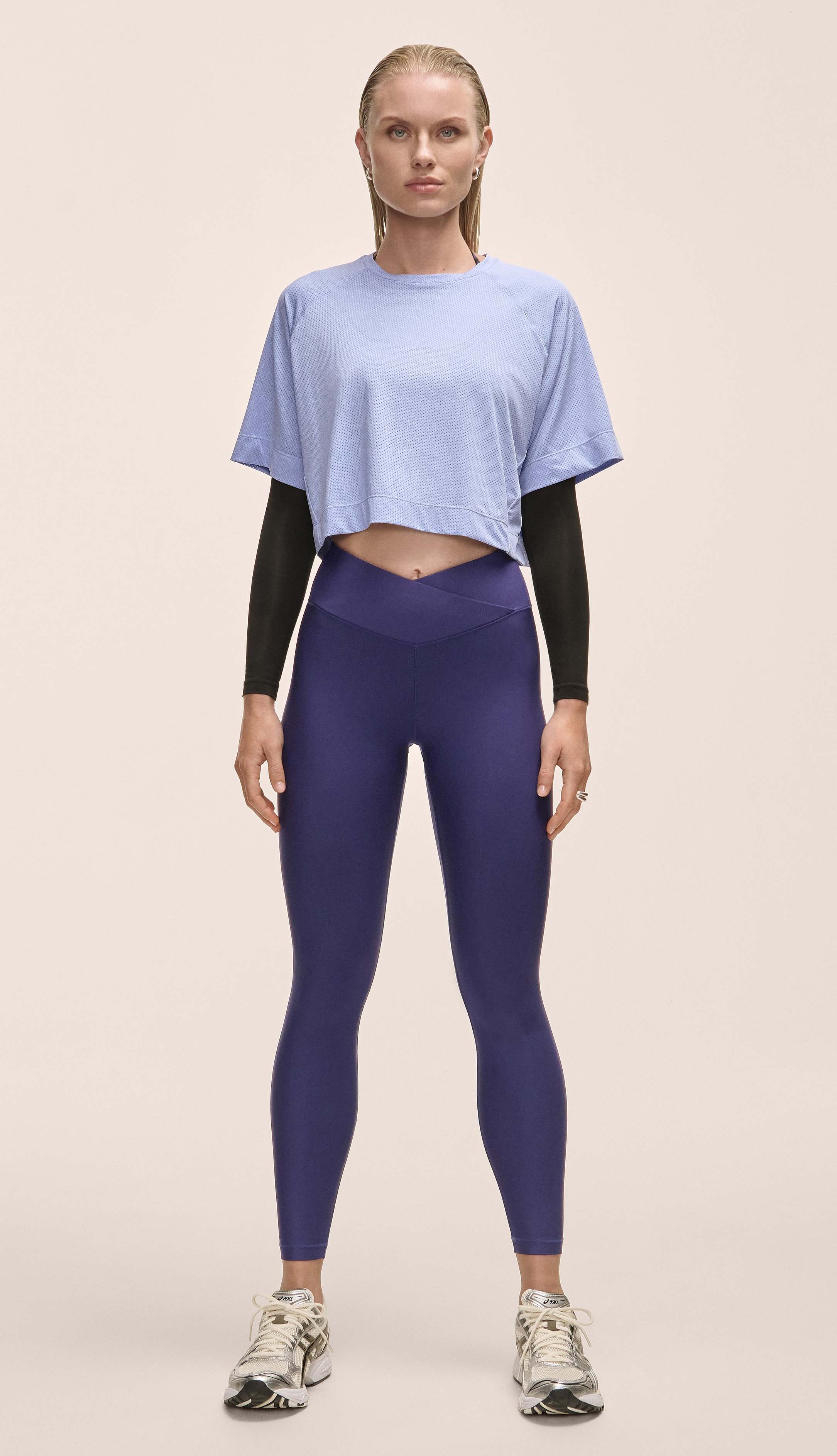 Overlap High Waist Tights Dame Purple Eclipse