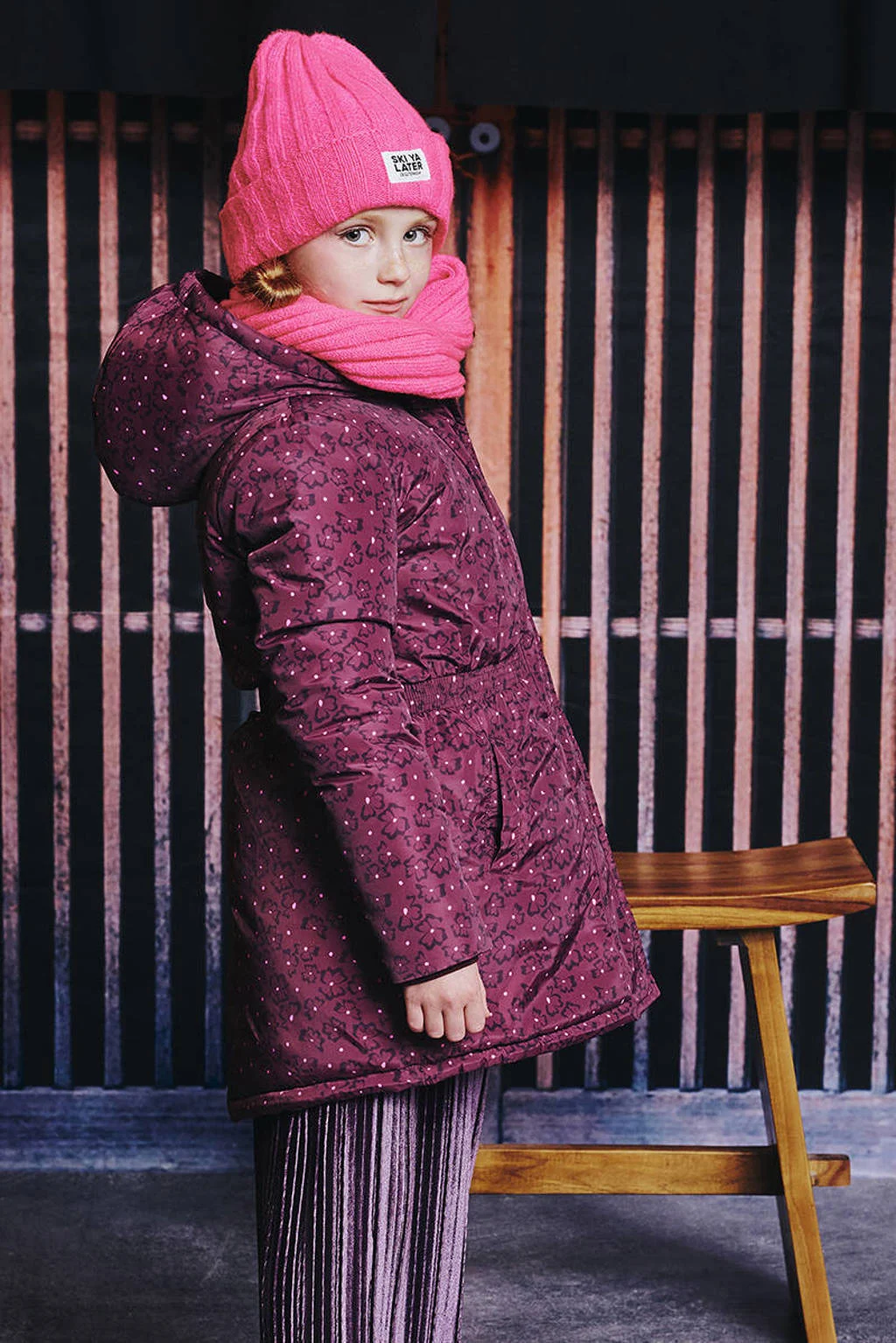 Z8 kids winterjas Channa donkerrood