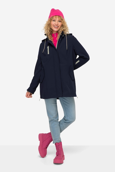 Softshell-Jacke, wasserabweisend, Kapuze