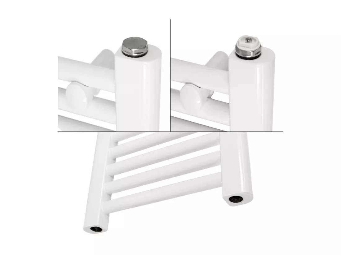 Radiateur de salle de bain Sahara Raccord latéral sèche-serviettes Blanc 40x120cm