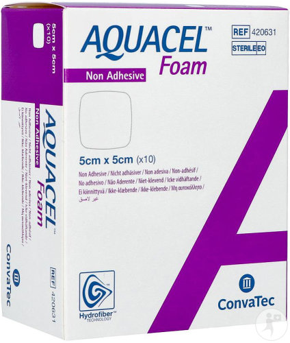 Aquacel Foam Pansement Non-Adhésif Carré 5x5cm Pièces 10