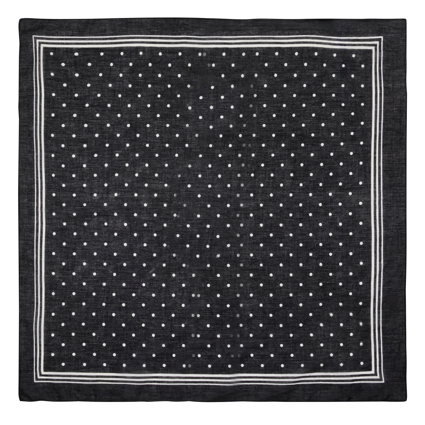 DEVI - Foulard carré imprimé en coton | Noir