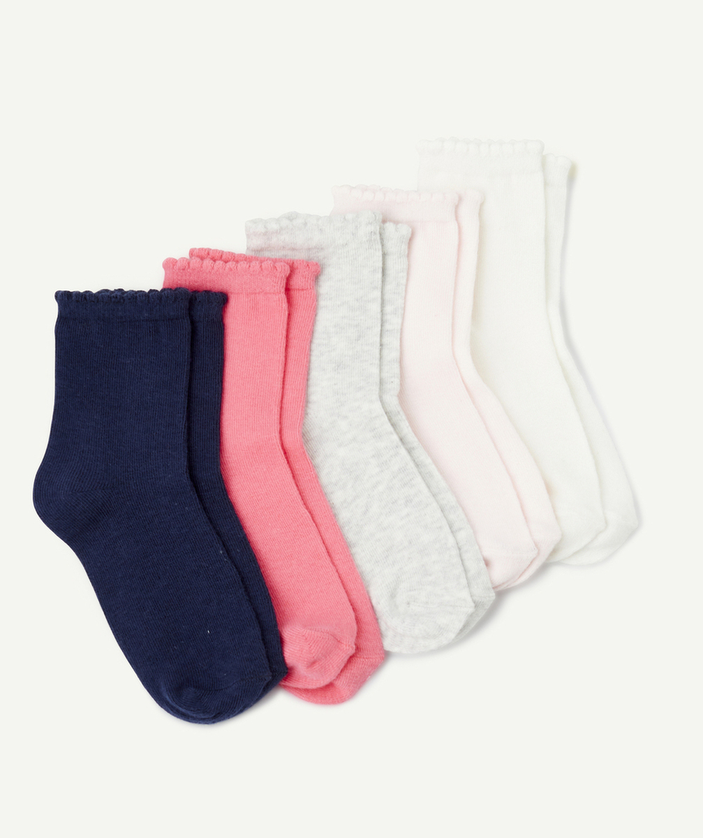 LOT DE 5 PAIRES DE CHAUSSETTES FILLE COLORÉES