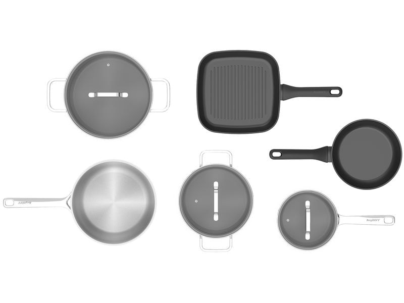 BergHOFF Kochgeschirr-Set HELIX 9-teilig 9-teiliges Kochgeschirrset