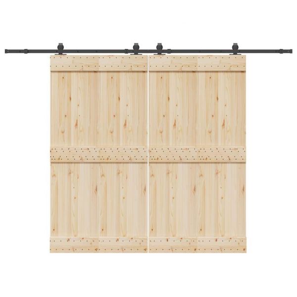 Kit de Ferragens para Porta Deslizante 305 cm Aço Preto - 2006166780