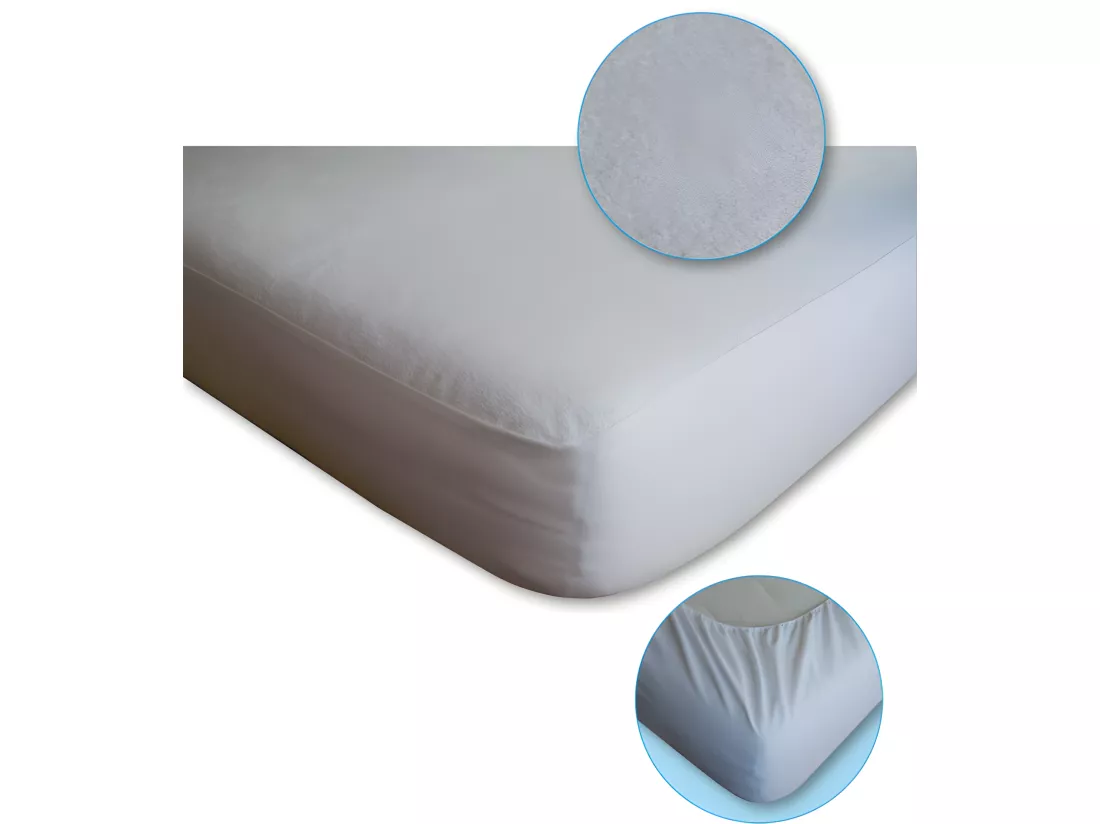 Lot De 2 Protèges Matelas Imperméable, Absorbant Et Anti-acariens 90 X 190 Cm