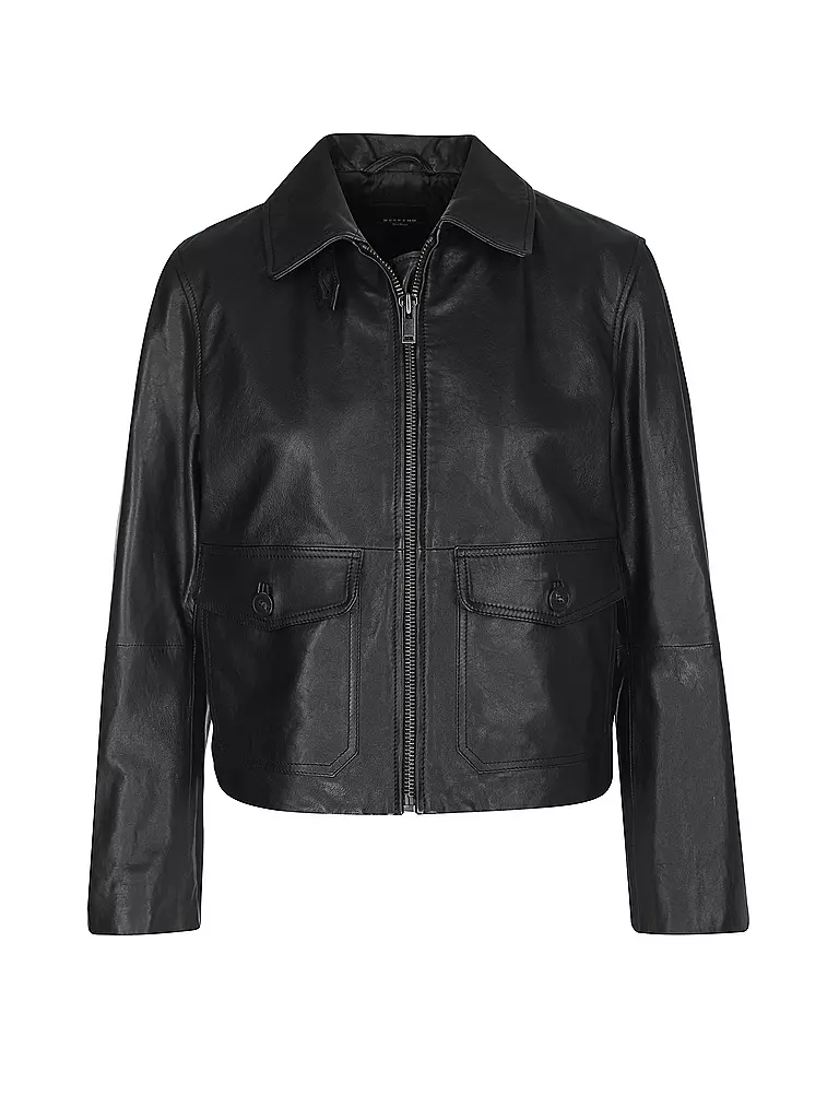WEEKEND MAX MARA Lederjacke ALLER schwarz