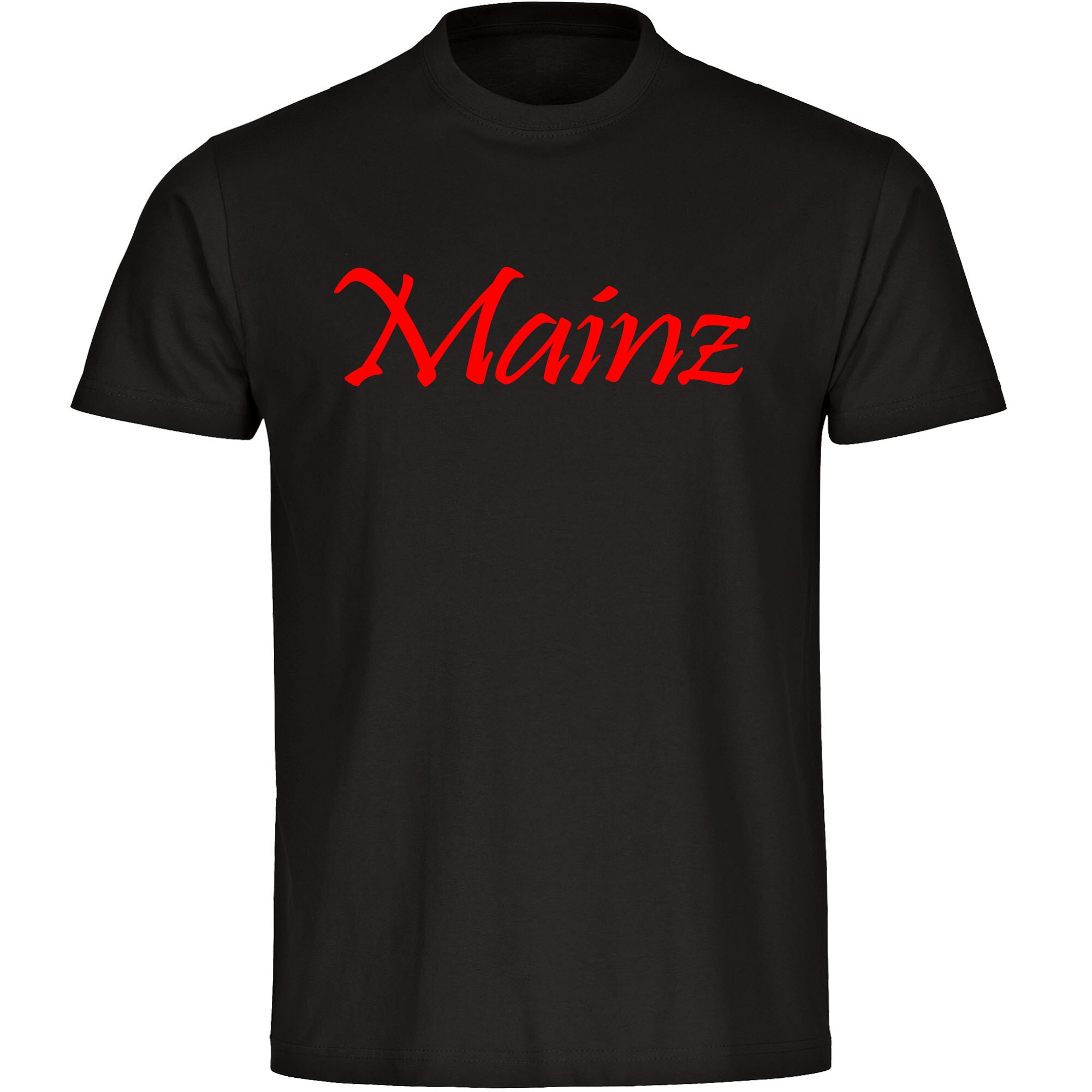 multifanshop® Herren T-Shirt - Mainz - Schriftzug - Druck rot
