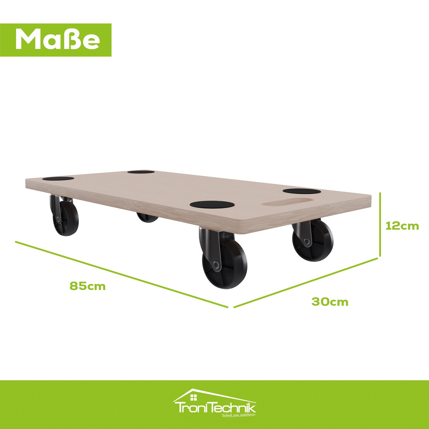 TroniTechnik® Rollbrett TT-RB 02 SET (2 Stück) Transportroller rutschfest je 200 kg Tragfähigkeit,Möbel Transporthilfe für Umzug | Transport Rollbrett für Umzug & Werkstätten