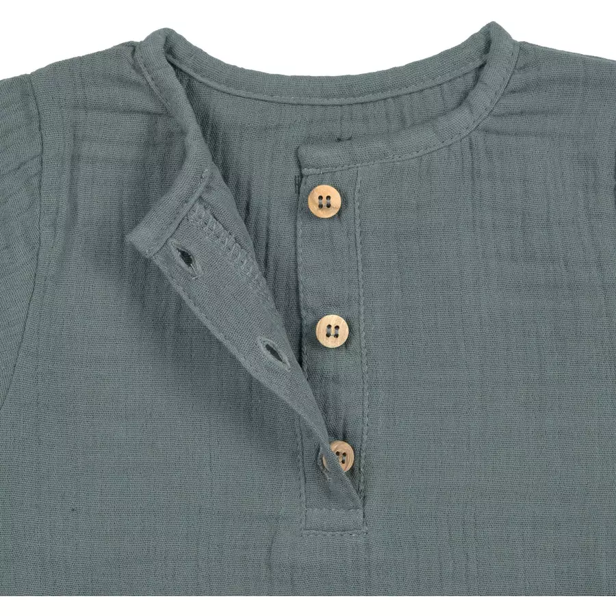 LÄSSIG Musselin Langarmshirt petrol green