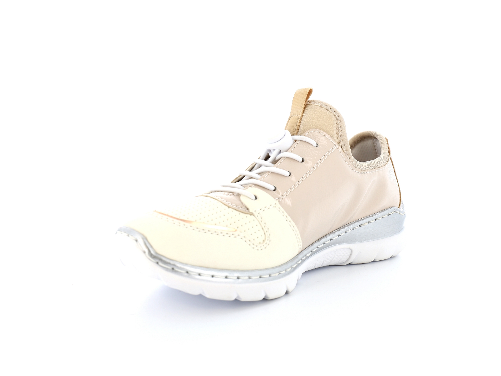 Rieker-L3294 Matières combinées Creme