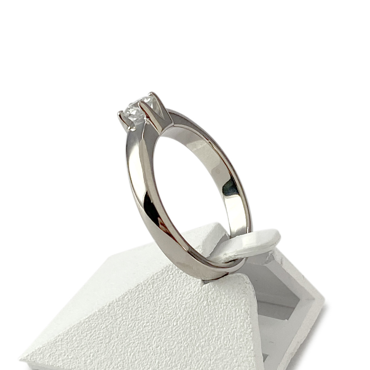 Solitaire d'occasion or 750 blanc diamant 0.22 carat