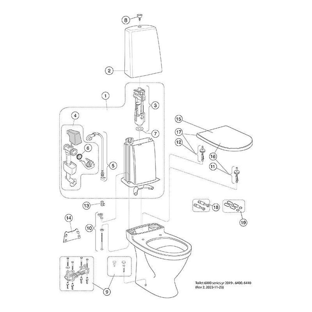 TOALETT GUSTAVSBERG SKANDIC 1400 HYGIENIC FLUSH