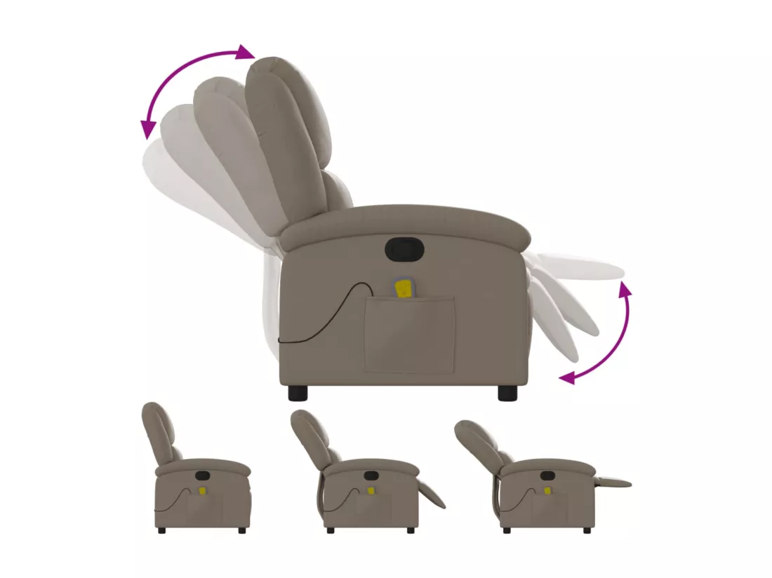 Fauteuil massant inclinable Cappuccino Similicuir