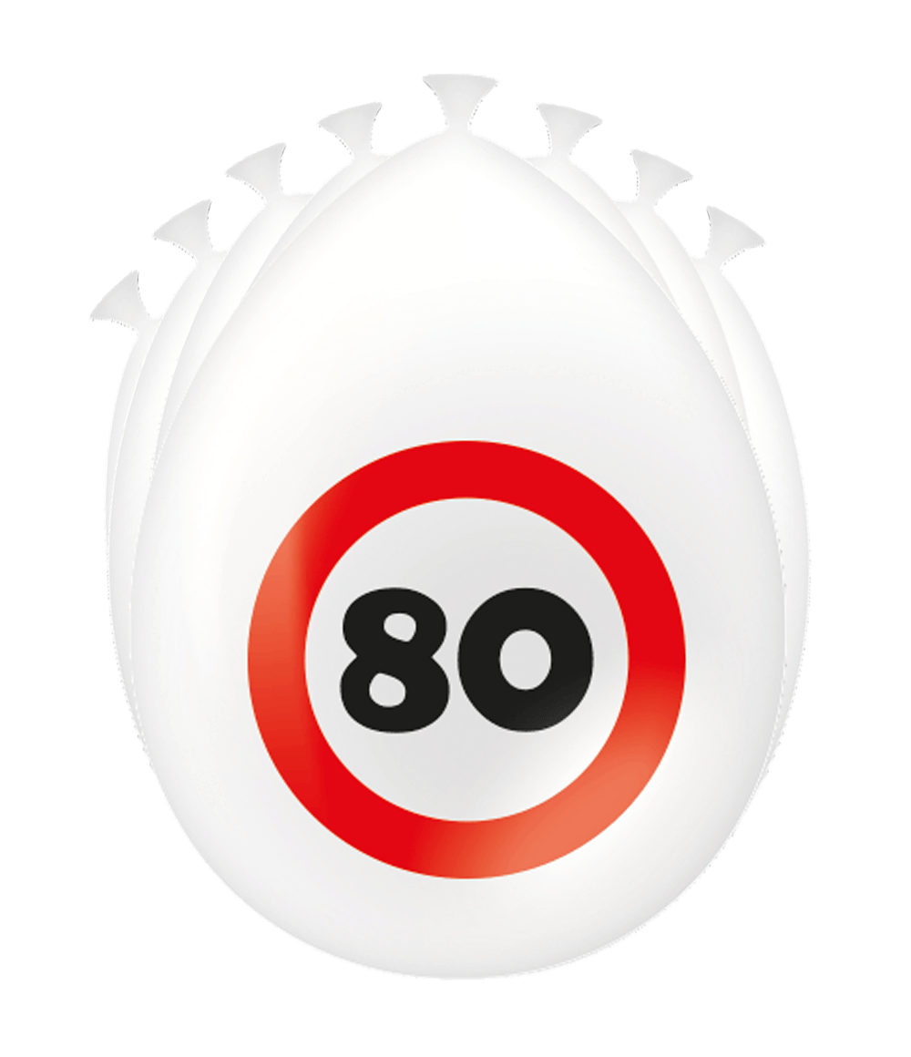 80 Jaar Ballonnen Verkeersbord 30cm