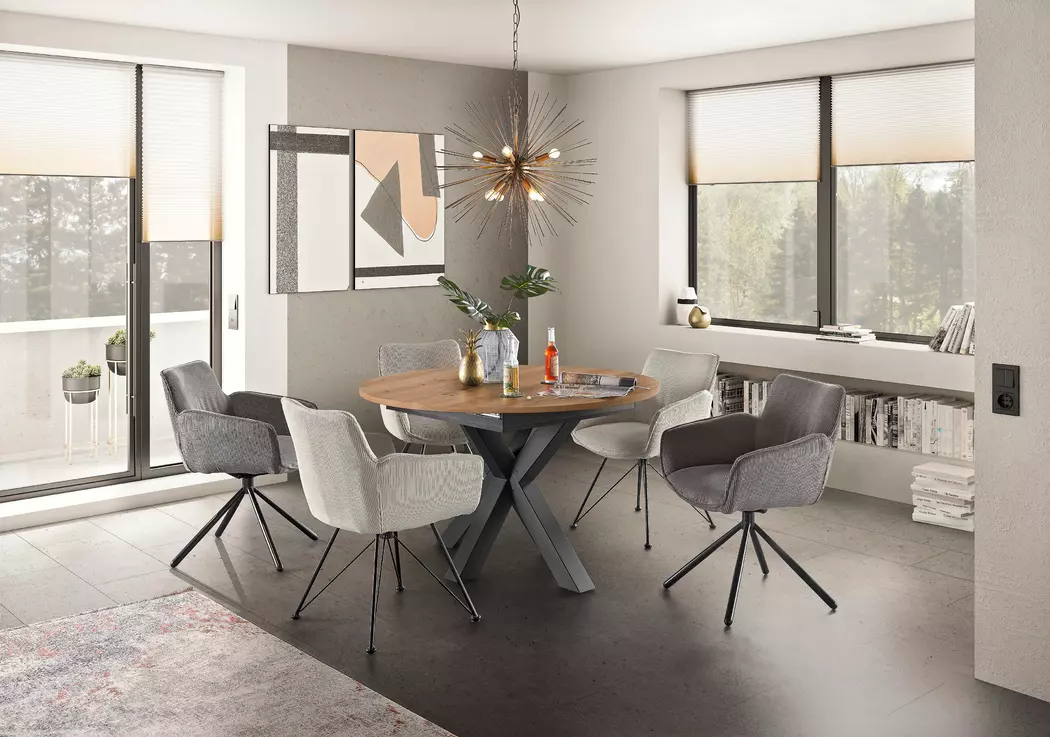 Esstisch mit Auszug New Atlanta  Ø 130/170x81cm