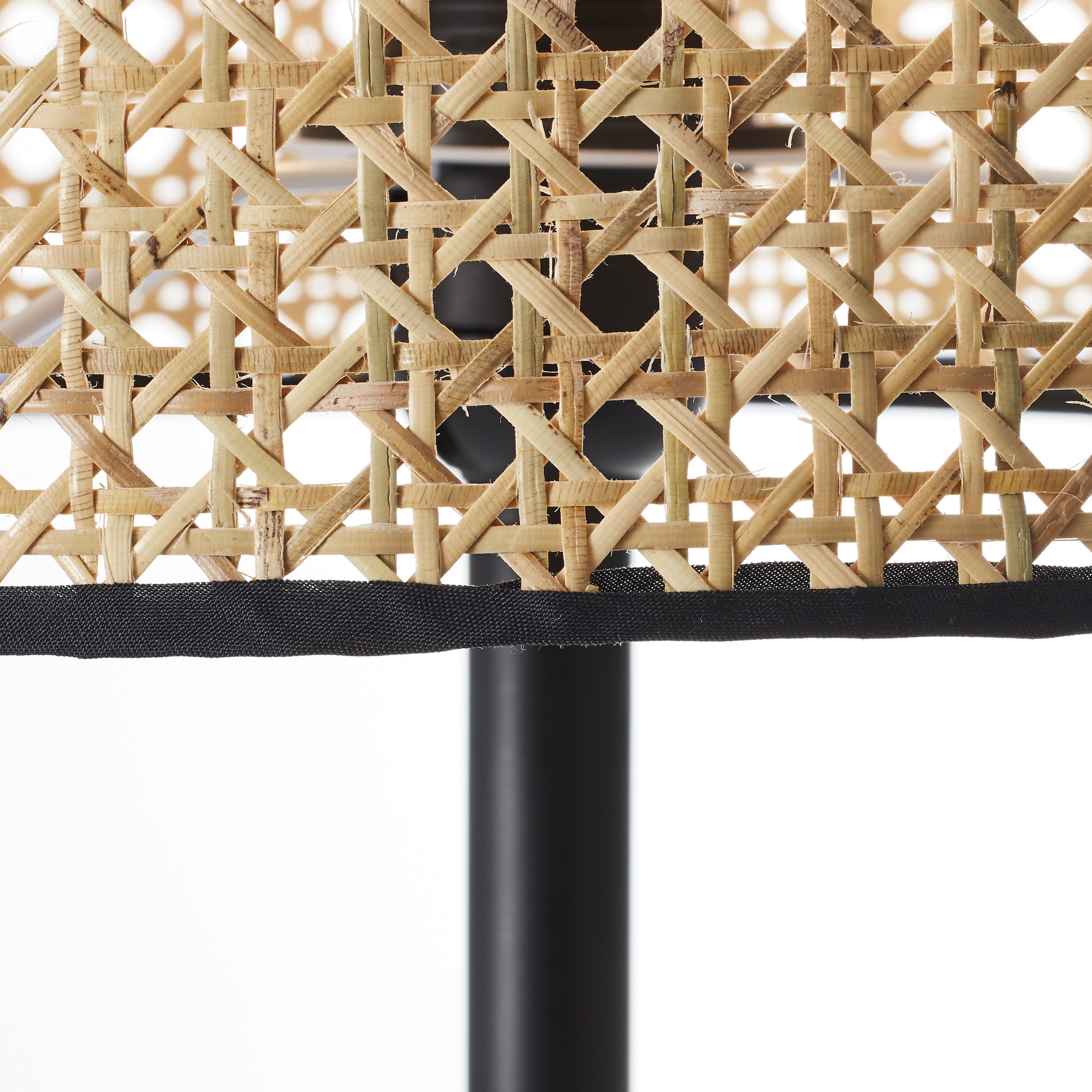 Brilliant Stehlampe »WILEY« E27 1 Stk. 154 cm Höhe, Ø 30 cm, 1 x E27, Metall/Rattan, holz hell/schwarz