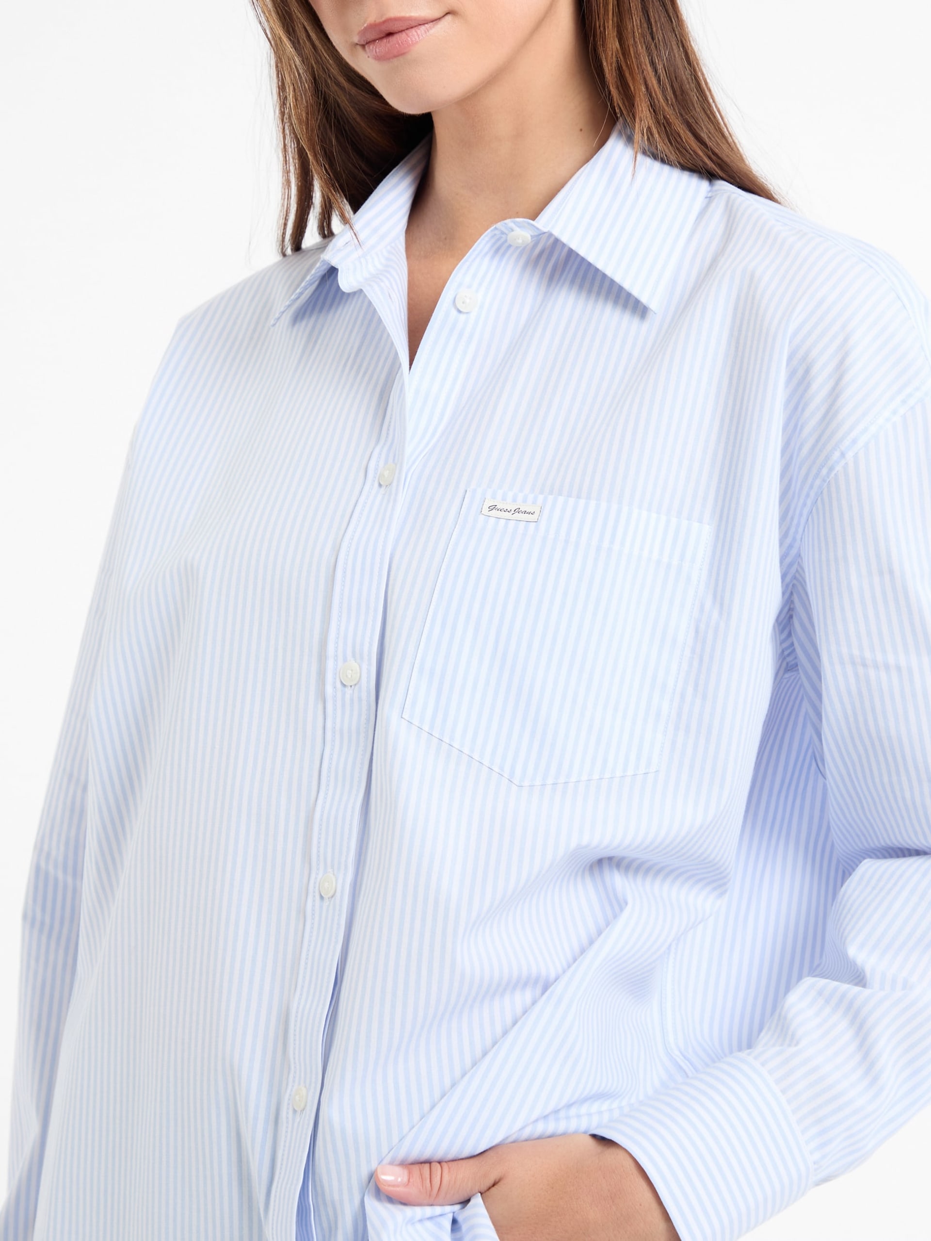 Camisa listrada em blocos de cores