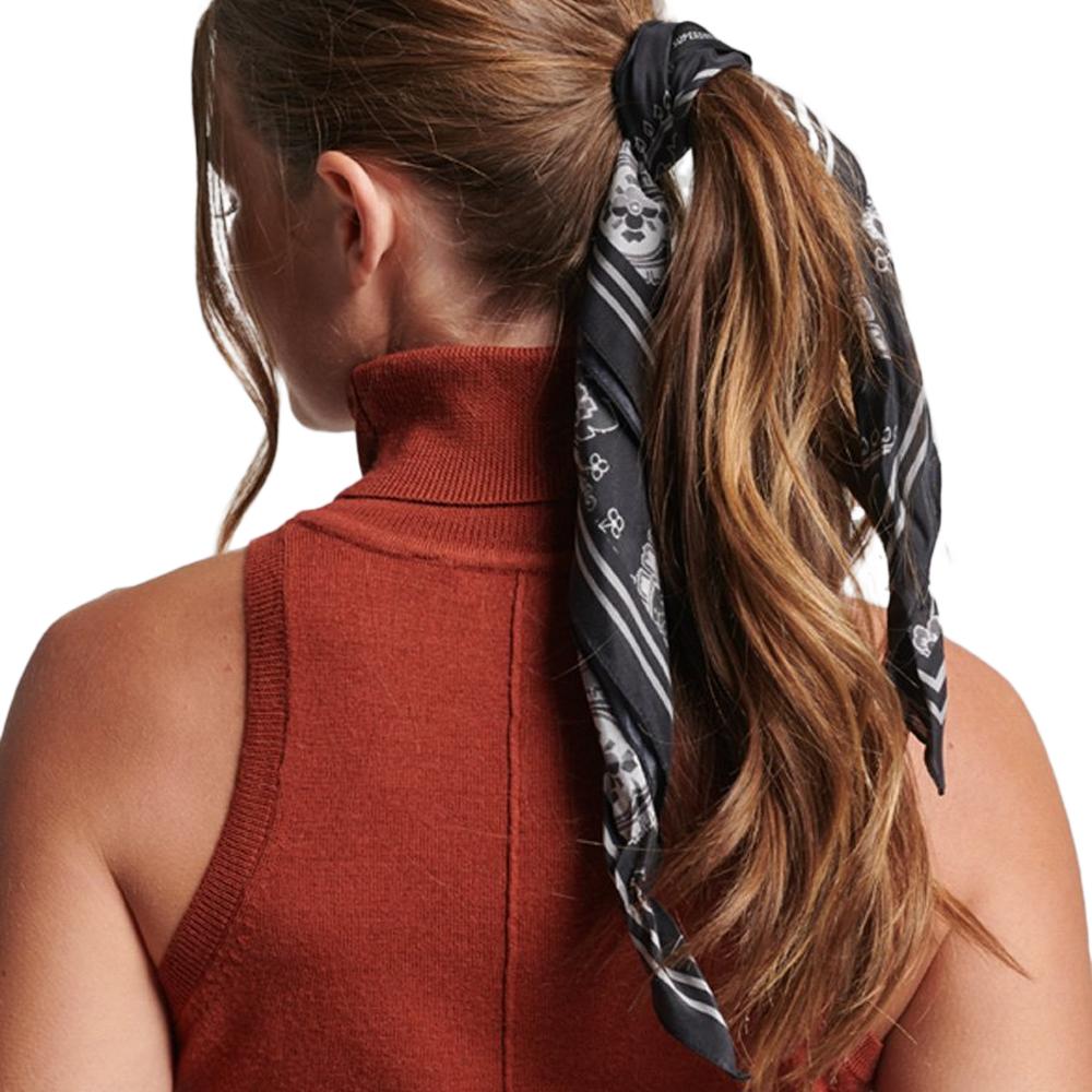 Superdry Foulard Carré Noir/Blanc Femme Superdry Studios