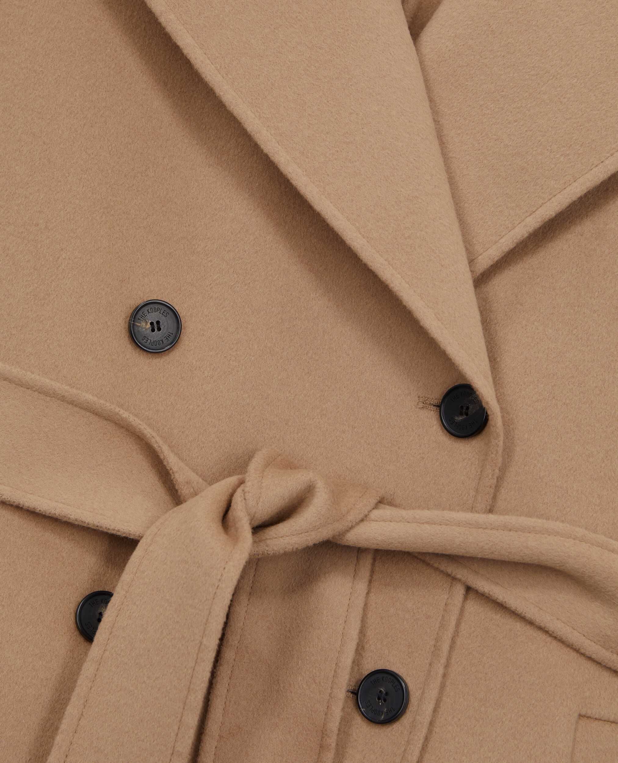 Long beige wool-blend coat
