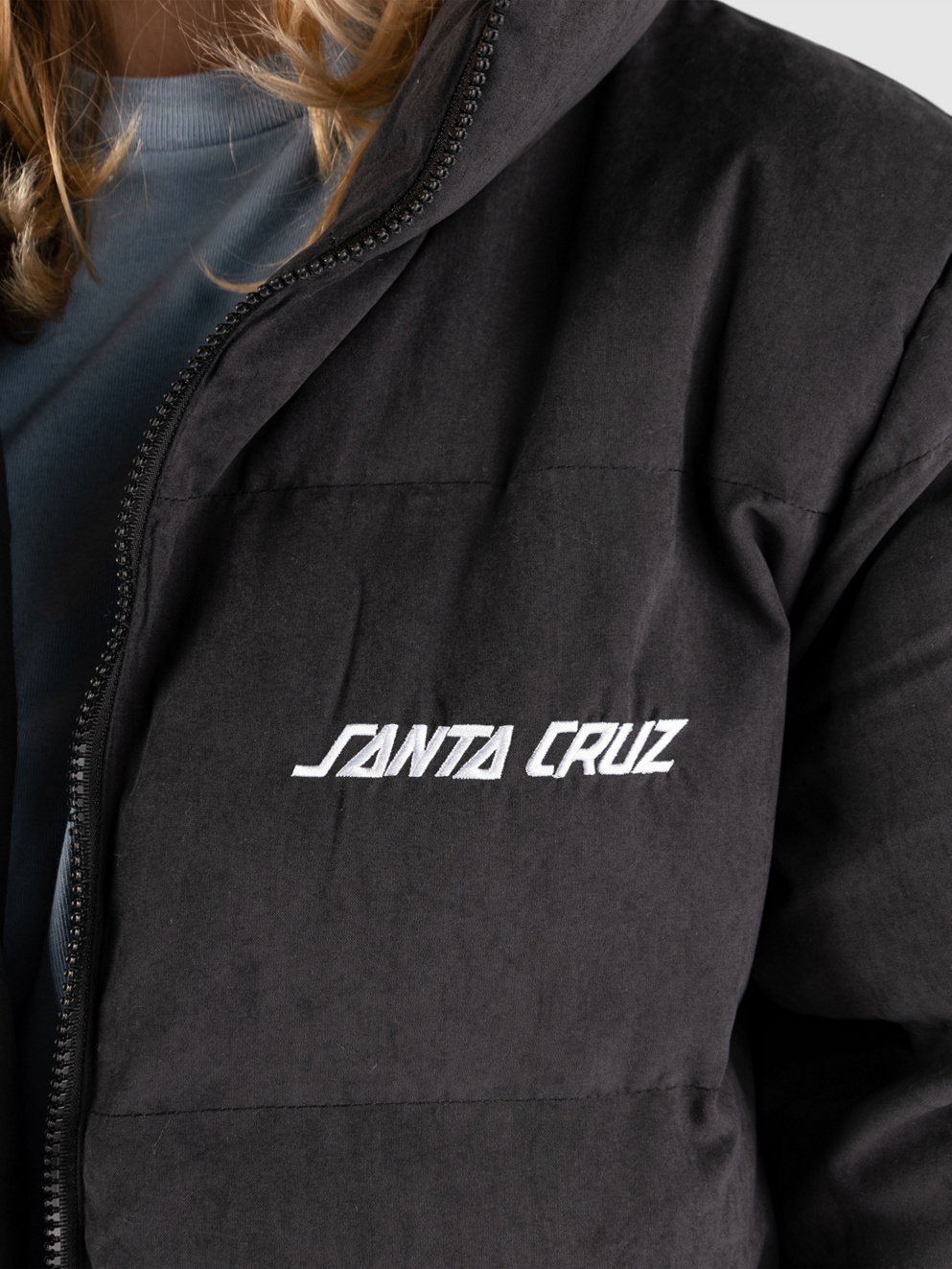 Santa Cruz Strip Long Quilted Jacket black
