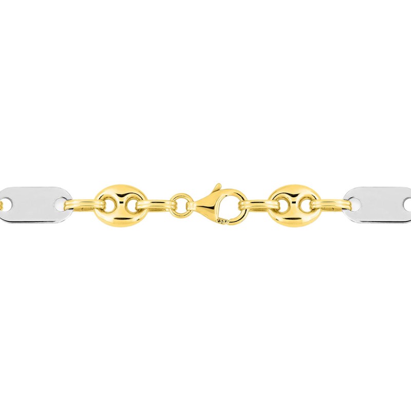 Bracelet Homme 20 cm - Or bicolore 18 Carats