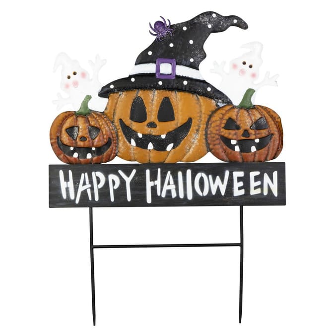 Pflanzenstecker - Kürbisse - Happy Halloween - ca. 60 x 1,5 x 80 cm