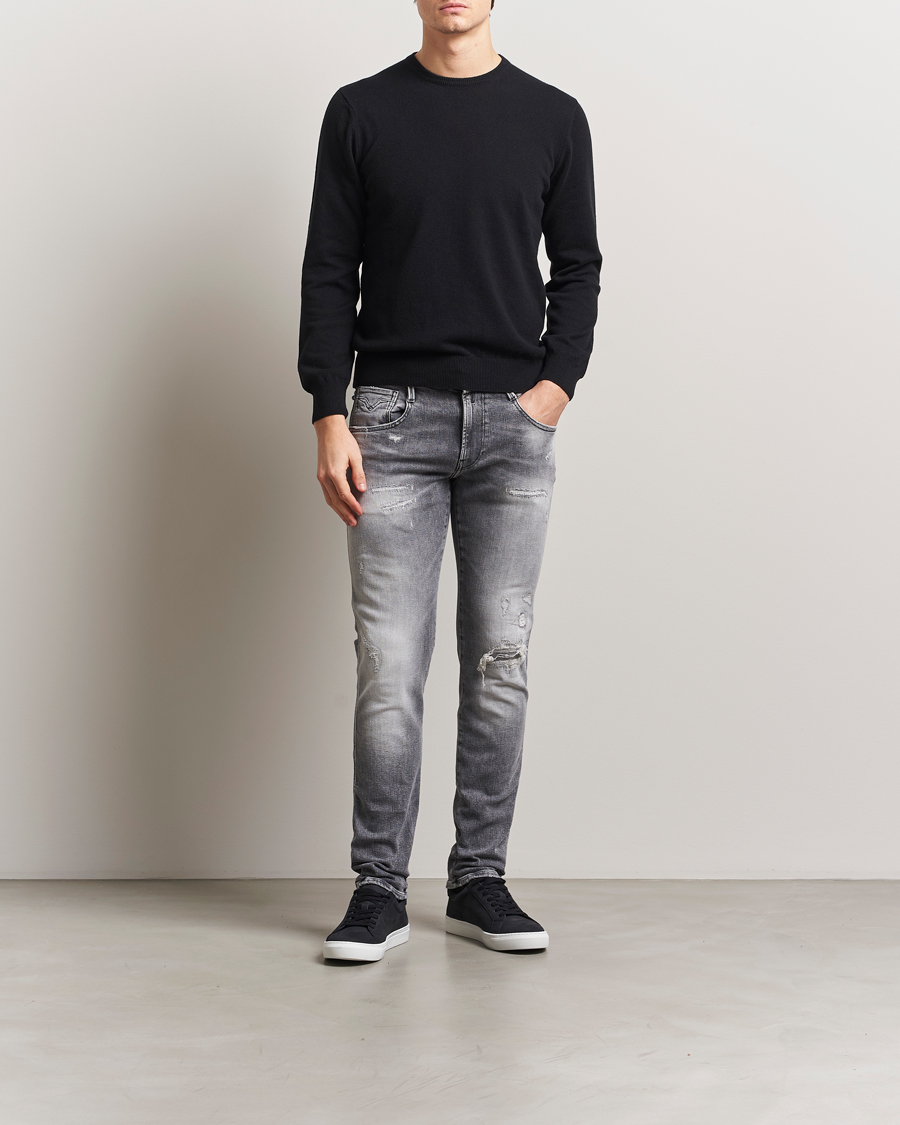 Replay Anbass Powerstretch Distressed Jeans Washed Grey