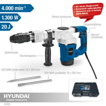 Hyundai breekhamer 1300W SDS-MAX 20 Joule