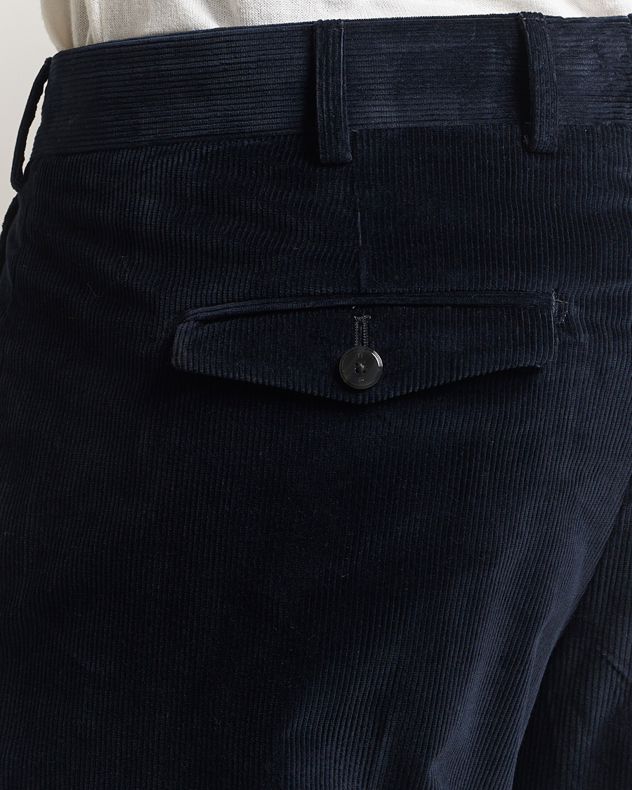 PT01 Rebel Fit Pleated Corduroy Trousers Navy